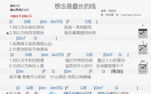 杨凯琳《想念是最长的线》吉他谱_C调吉他弹唱谱_和弦谱