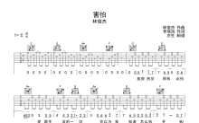 林俊杰《害怕》吉他谱_C调吉他弹唱谱