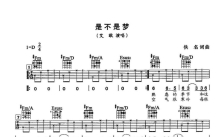 艾敬《是不是梦》吉他谱_D调吉他弹唱谱