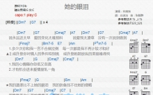 林晓培《她的眼泪》吉他谱_C调吉他弹唱谱_和弦谱
