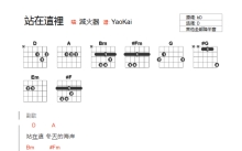 灭火器《站在这里》吉他谱_G调吉他弹唱谱_和弦谱