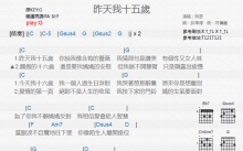 同恩《昨天我十五岁》吉他谱_G调吉他弹唱谱_和弦谱