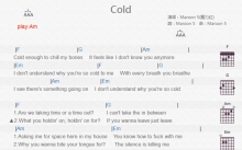 Maroon5《Cold》吉他谱_A调吉他弹唱谱_和弦谱