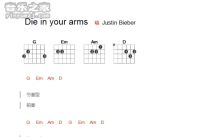 Justin Bieber《die in your arms》吉他谱_吉他弹唱谱_和弦谱