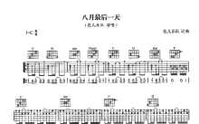 花儿乐队《八月最后一天》吉他谱_C调吉他弹唱谱