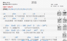 朱俐静《浓妆》吉他谱_G调吉他弹唱谱_和弦谱