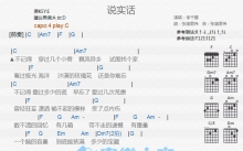 李千娜《说实话》吉他谱_C调吉他弹唱谱_和弦谱