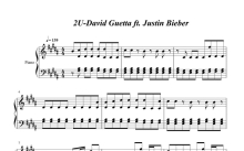 Justin Bieber、DJ David Guetta《2U》钢琴谱