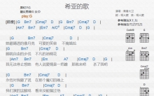青春大卫《希亚的歌》吉他谱_G调吉他弹唱谱_和弦谱