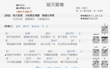 林冠吟《毁灭爱情》吉他谱_C调吉他弹唱谱_和弦谱