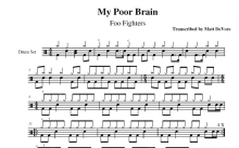 FOO FIGHTERS《MY POOR BRAIN》鼓谱_架子鼓谱