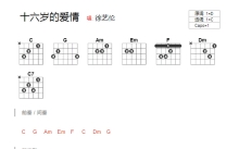 徐艺伦《十六岁的爱情》吉他谱_C调吉他弹唱谱_和弦谱