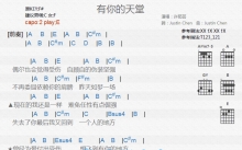 许茹芸《有你的天堂》吉他谱_E调吉他弹唱谱_和弦谱