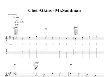 Chet Atkins《Mr.Sandman》吉他谱_A调吉他独奏谱_原版记谱