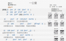 许茹芸《一公里》吉他谱_C调吉他弹唱谱_和弦谱
