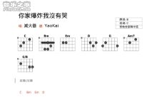 灭火器《你家爆炸我没有哭》吉他谱_C调吉他弹唱谱_和弦谱
