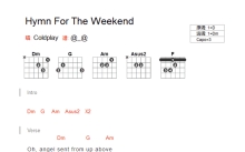 Coldplay《Hymn For The Weekend》吉他谱_F调吉他弹唱谱_和弦谱