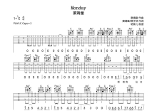 窦靖童《Monday》吉他谱_C调吉他弹唱谱