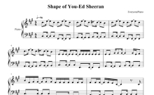 Ed Sheeran《Shape of You》钢琴谱