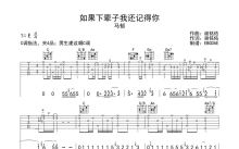 马郁《如果下辈子我还记得你》吉他谱_C调吉他弹唱谱