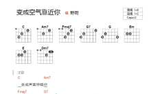 野哥《变成空气靠近你》吉他谱_C调吉他弹唱谱_和弦谱