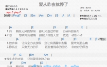 黄大炜《爱从昨夜就停了》吉他谱_C调吉他弹唱谱_和弦谱