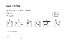 MachineGunKelly《Bad Things》吉他谱_C调吉他弹唱谱_和弦谱