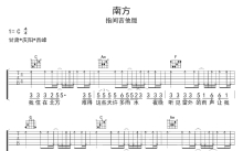 达达乐队《南方》吉他谱_C调吉他弹唱谱