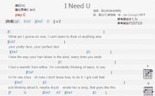 周立铭《I Need U》吉他谱_C调吉他弹唱谱_和弦谱