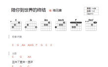 棉花糖《陪你到世界终结》吉他谱_C调吉他弹唱谱_和弦谱