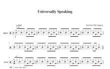 Red Hot Chili Peppers《universally speaking》鼓谱_架子鼓谱