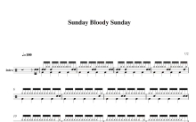 U2《Sunday bloody sunday》鼓谱_架子鼓谱