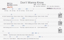 Maroon5《Don't Wanna Know》吉他谱_G调吉他弹唱谱_和弦谱