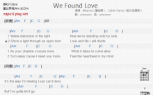 Rihanna《We Found Love》吉他谱_A调吉他弹唱谱_和弦谱