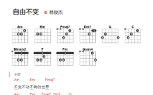 林俊杰《自由不变》吉他谱_C调吉他弹唱谱_和弦谱