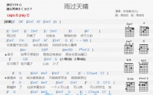 林佳音《雨过天晴》吉他谱_C调吉他弹唱谱_和弦谱