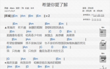 郭桂彬《希望你爱了解》吉他谱_E调吉他弹唱谱_和弦谱