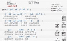 四个朋友《我不是他》吉他谱_C调吉他弹唱谱_和弦谱