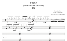 U2《Pride》鼓谱_架子鼓谱