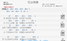 安东阳/慕容晓晓《红尘有缘》吉他谱_C调吉他弹唱谱_和弦谱