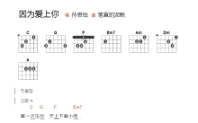 孙思怡《因为爱上你》吉他谱_吉他弹唱谱_和弦谱