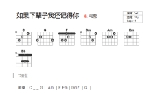 马郁《如果下辈子我还记得你》吉他谱_C调吉他弹唱谱_和弦谱