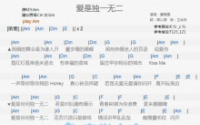 曹雅雯《爱是独一无二》吉他谱_A调吉他弹唱谱_和弦谱