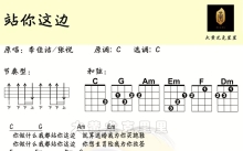 李佳洁/张悦《站你这边》_尤克里里谱