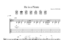加勒比海盗主题曲《He's A Pirate》吉他谱_吉他独奏谱