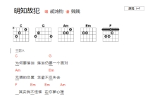 胡鸿钧《名字故犯》吉他谱_F调吉他弹唱谱_和弦谱