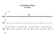 OneRepubIic《Counting Stars》鼓谱_架子鼓谱