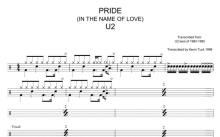 U2《Pride in the name of love)k》鼓谱_架子鼓谱