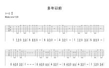 爱尔兰民歌《多年以前》吉他谱_C调吉他独奏谱_单音新手入门版