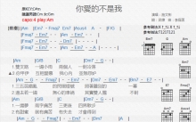 施文斌《你爱的不是我》吉他谱_C调吉他弹唱谱_和弦谱